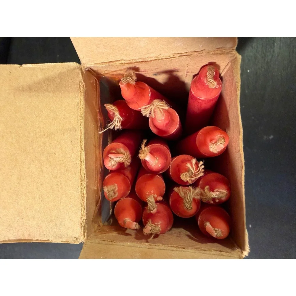 Vintage Liljeholmens Prima Julgransljus Nr 151 Red Candles Made in Sweden 20ct